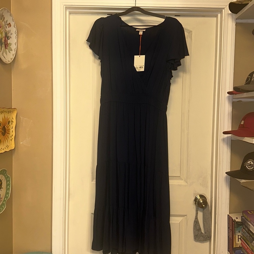 New with tags navy blue Knox rose lined dress